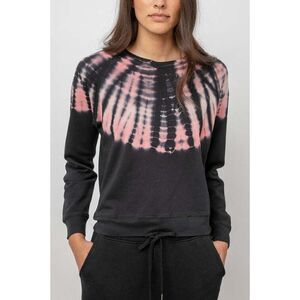 NEW! RAILS Theo black skeleton Tie Dye pullover black crewneck sweater SMALL